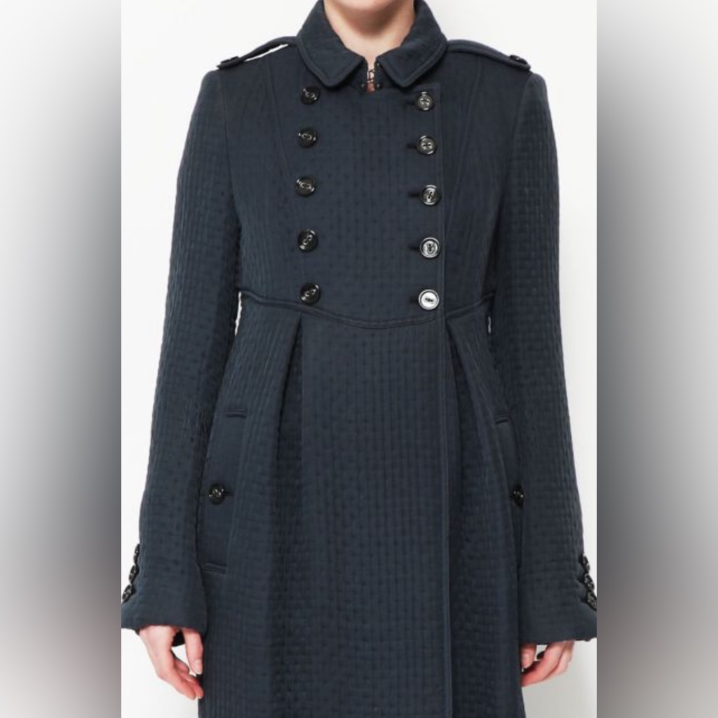 Burberry Black Textured Runway Coat